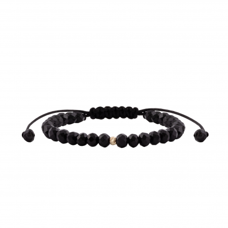 Brățări - Bratara cu bila de Aur si Cristal fatetat, pe snur Royalstone, marime 17-19 cm