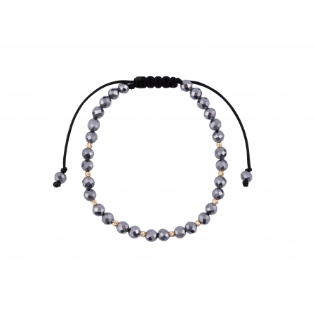 Bratara cu bile de Aur si Terahertz, pe snur Royalstone, marime 17-19 cm [1]