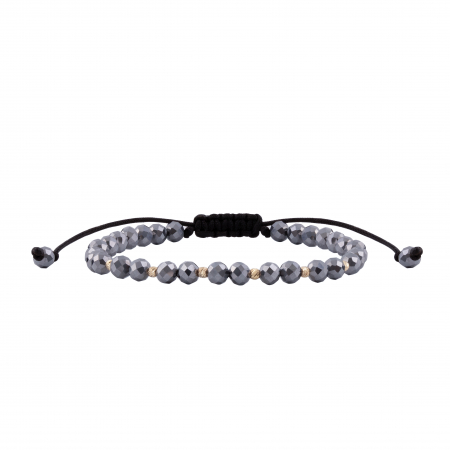 Brățări - Bratara cu bile de Aur si Terahertz, pe snur Royalstone, marime 17-19 cm