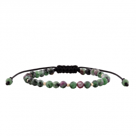 Brățări - Bratara cu bile de Aur si Zoisit, pe snur Royalstone, marime 14-16.5 cm