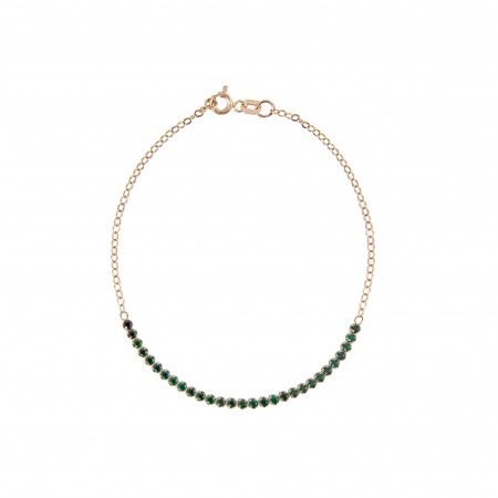 Bratara din Aur si Zirconiu verde, cu inchizatoare Royalstone, marime 18 cm cu 2 cm prelungire [1]