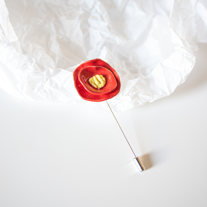 Broșă - Floare Înfloritoare (Roșie) [4]