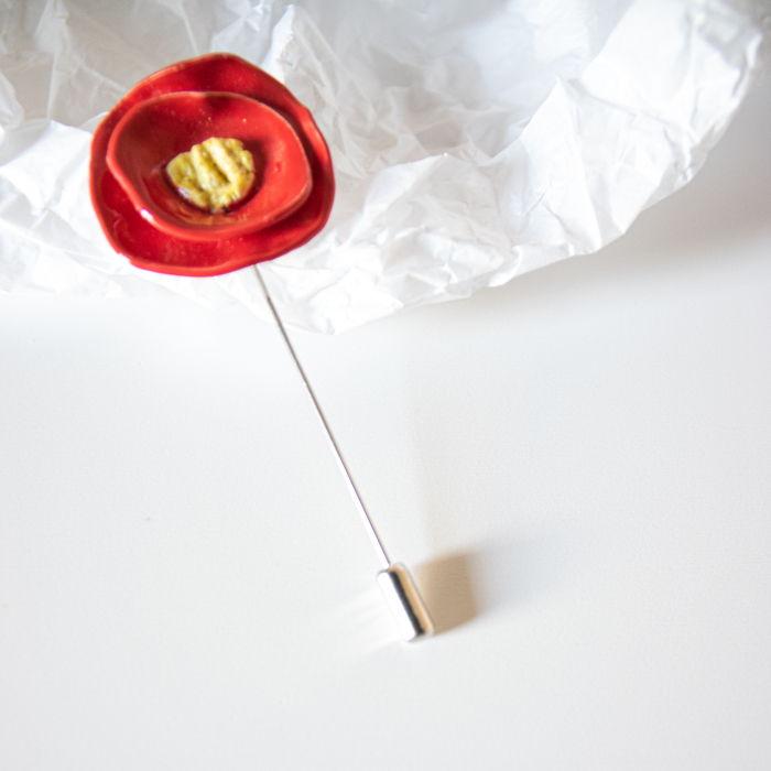 Broșă - Floare Înfloritoare (Roșie) [2]