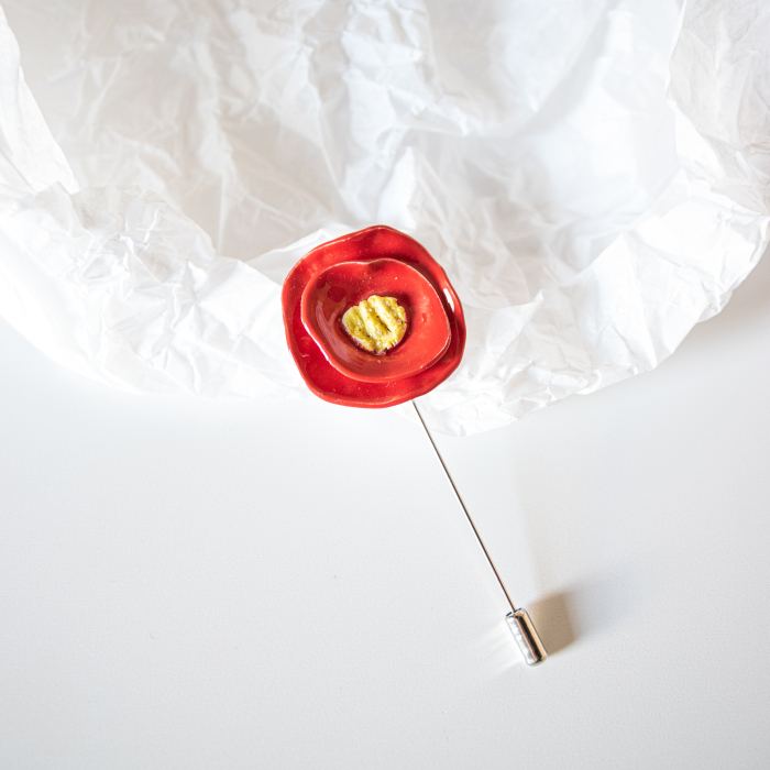 Broșă - Floare Înfloritoare (Roșie) [3]