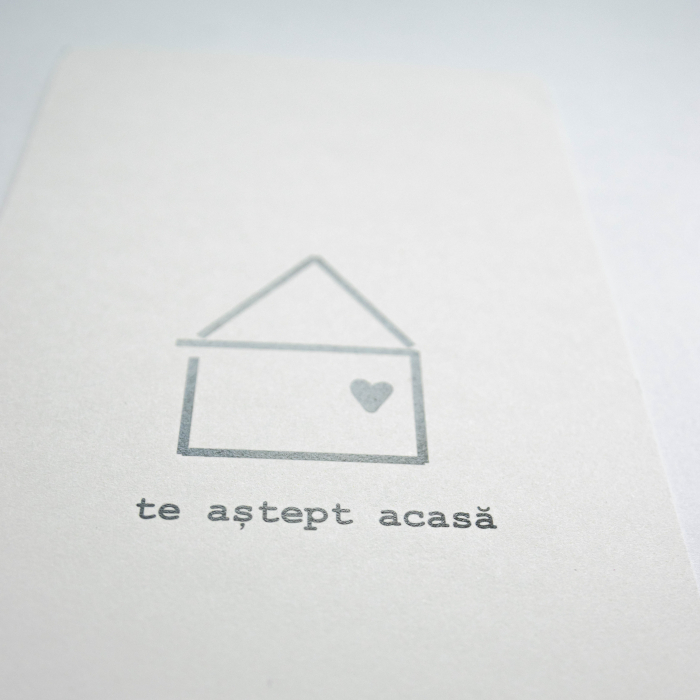 Cartolină - Te aștept acasă (albă) [3]