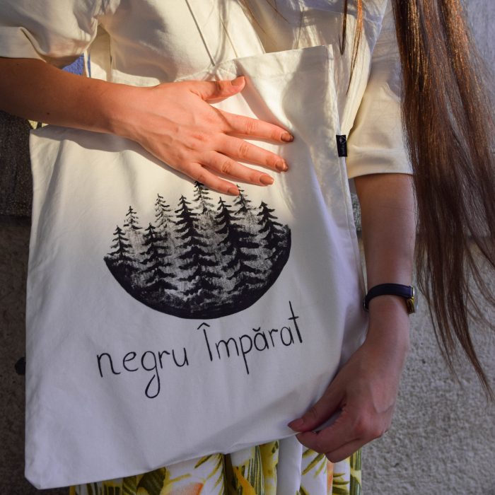 Traistă pictată manual Negru Împărat [2]