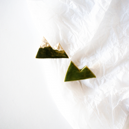 Broșă - Cu dor de munte(verde/cu zăpadă) [1]