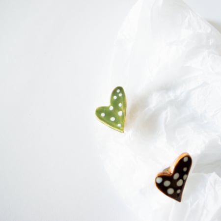 BROȘE - Broșă - Inimă pestriță(maro)