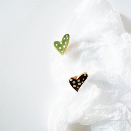 Broșă - Inimă pestriță(maro) [1]