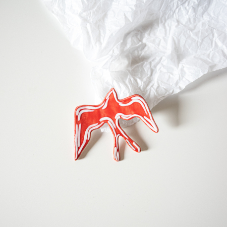 Produse - Broșă - Pasăre măiastră în nuanțe