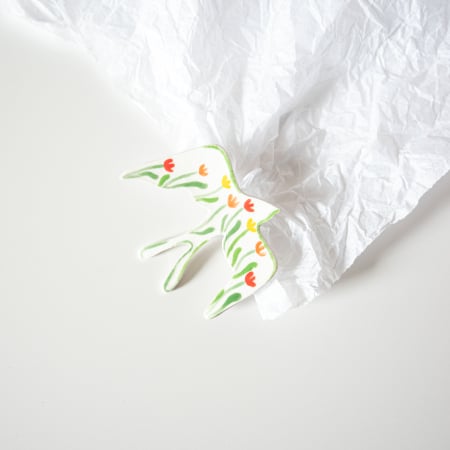 BROȘE - Broșă - Păsăre măiastră cu flori (mare)