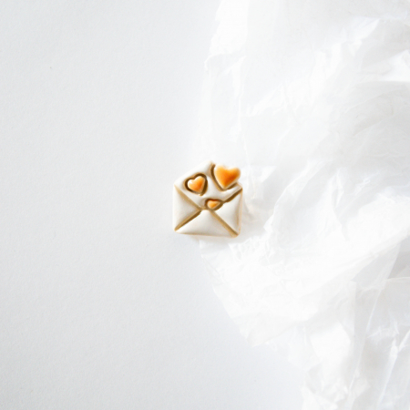 BROȘE - Broșă - Send love(portocalie)