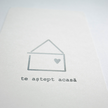 Cartolină - Te aștept acasă (albă) [2]