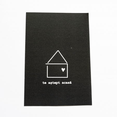 CARTOLINE - Cartolină - Te aștept acasă (neagră)