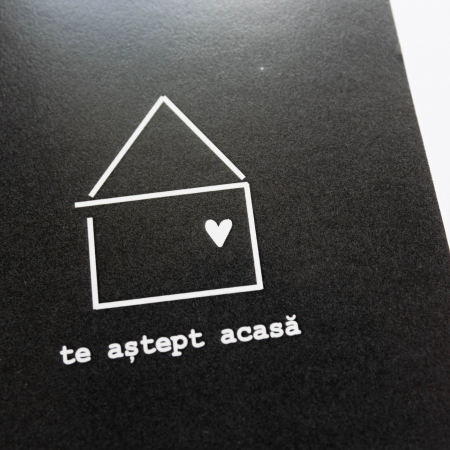 Cartolină - Te aștept acasă (neagră) [1]