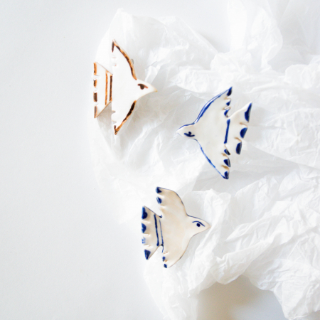 Broșă - Pasăre măiastră-n zbor(cu aripi deschise, albastră) [3]