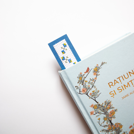 Semn de carte brodat manual - Flori de primăvară II [2]