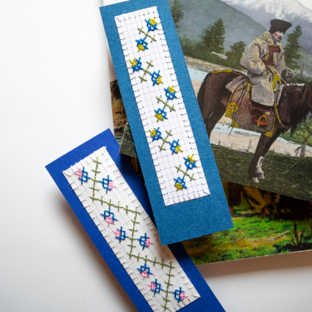 Semn de carte brodat manual - Flori de primăvară III [3]