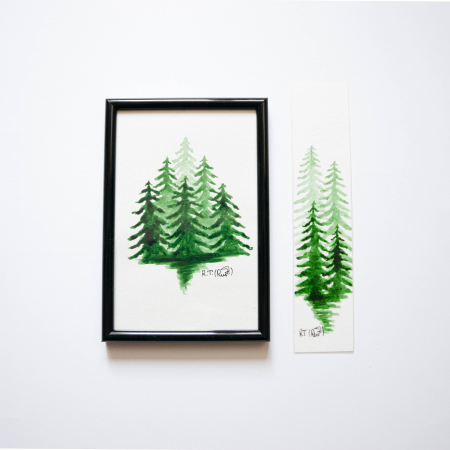 Semn de carte - Verde Împărat pictat [2]