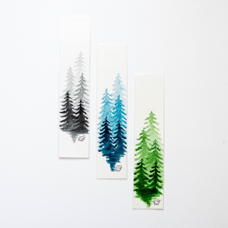 Semn de carte - Verde Împărat pictat (albastru) [2]