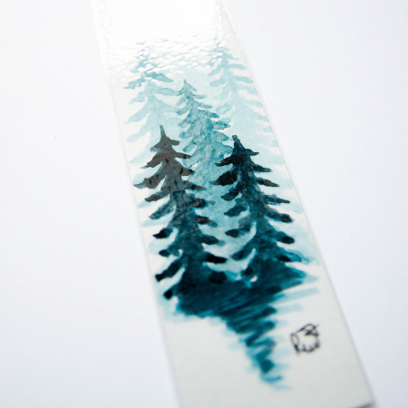 Semn de carte - Verde Împărat pictat (albastru) [1]