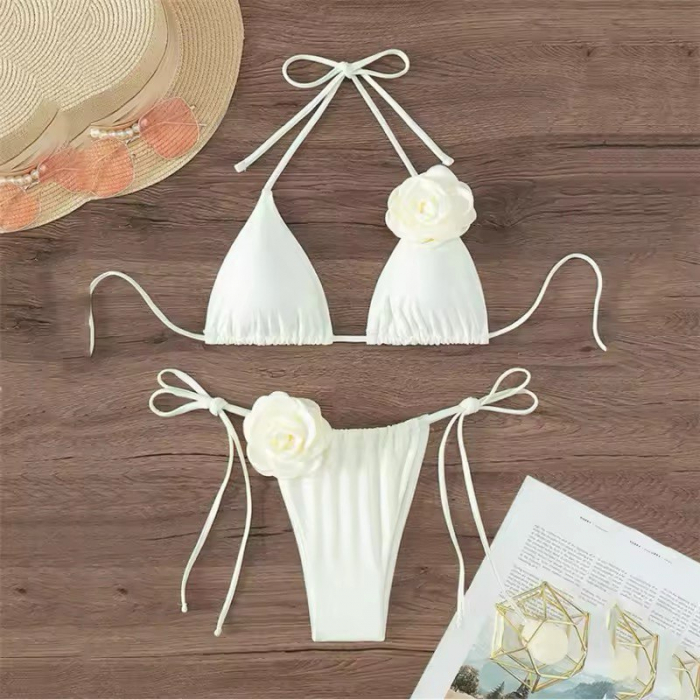 Costum de baie 2 piese alb REY FLOWER [6]