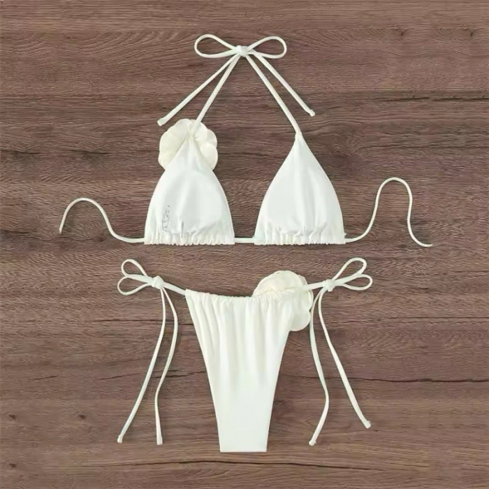 Costum de baie 2 piese alb REY FLOWER [7]