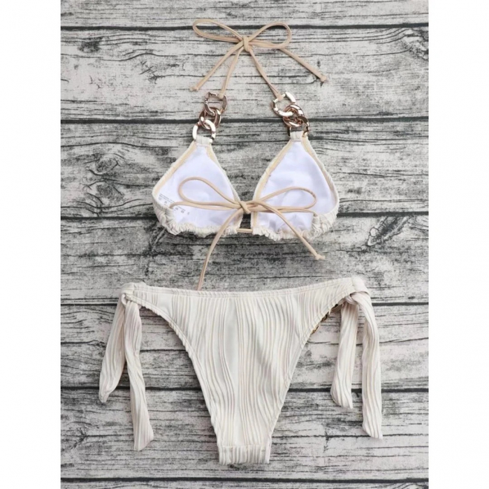 Costum de baie 2 piese ridat bej Jessie [7]