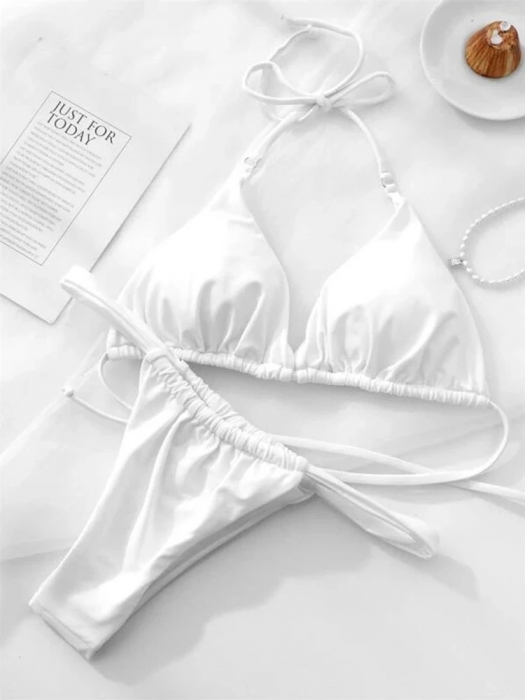 Costum de baie brazilian 2 piese alb Gracie [8]