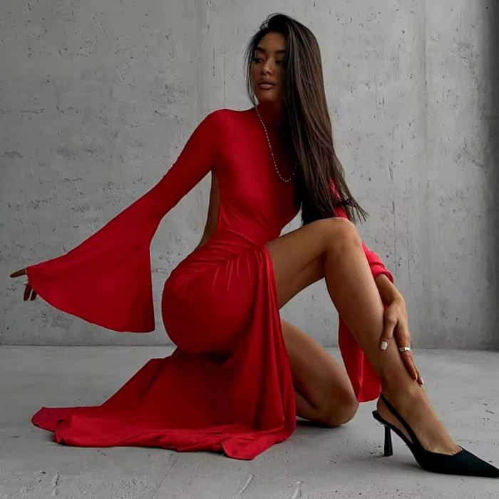 Rochie lunga de seara rosie Ruby [6]