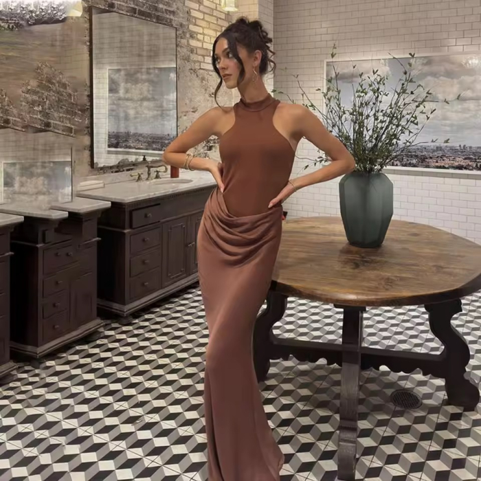Rochie lunga maro Valery [3]