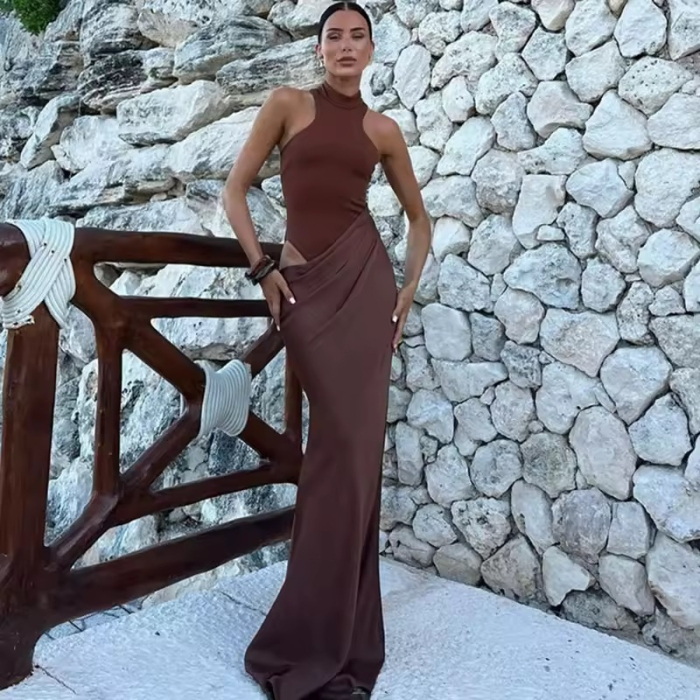 Rochie lunga maro Valery [1]