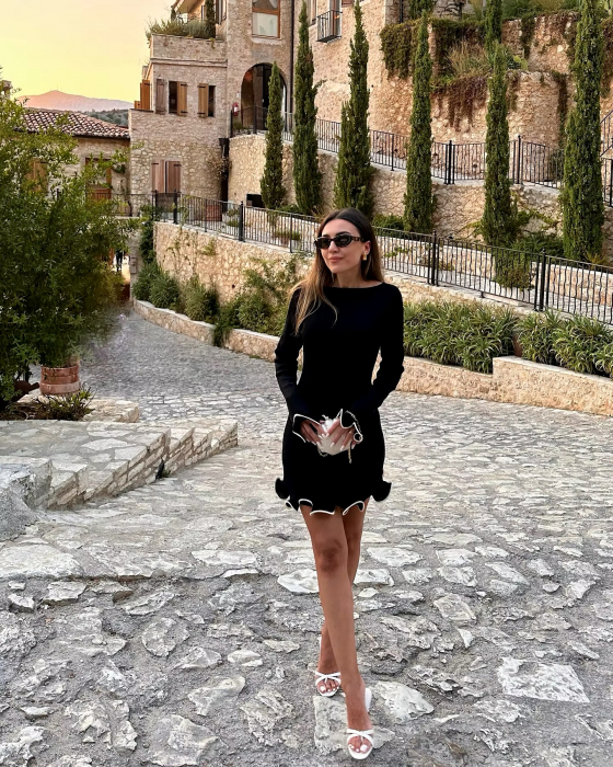 Rochie mini neagra tricotata Camille [8]