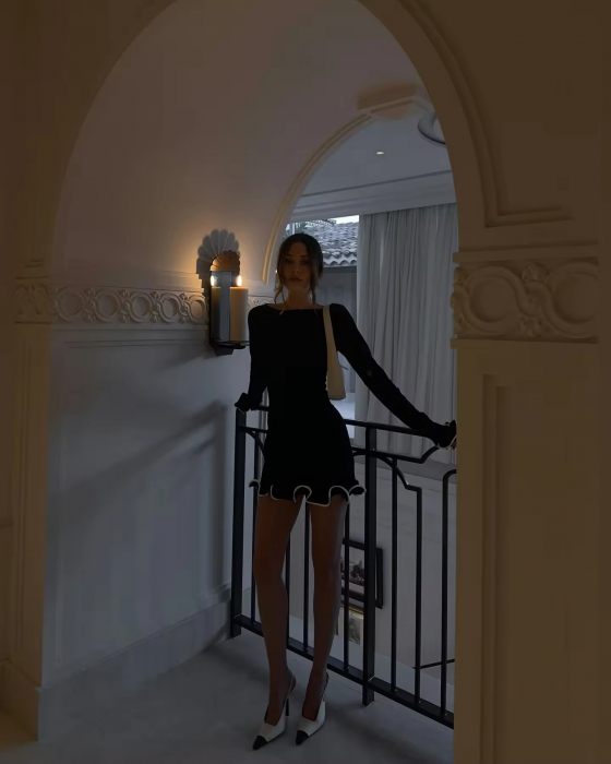 Rochie mini neagra tricotata Camille [5]