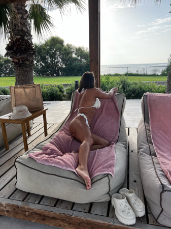 Costum de baie 2 piese alb cu flori Arabela [5]