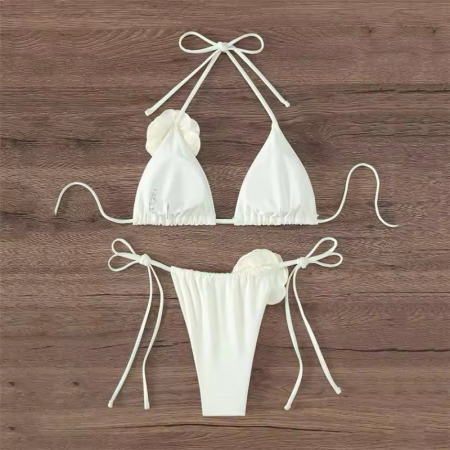 Costum de baie 2 piese alb REY FLOWER [6]
