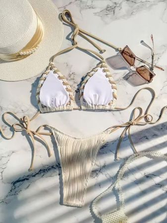Costum de baie 2 piese bej Zanyah [7]