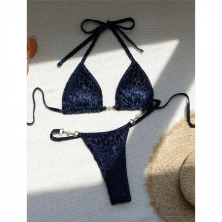 Costum de baie 2 piese blue Leopard Bikini [4]