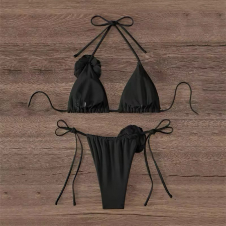 Costum de baie 2 piese negru REY FLOWER [5]