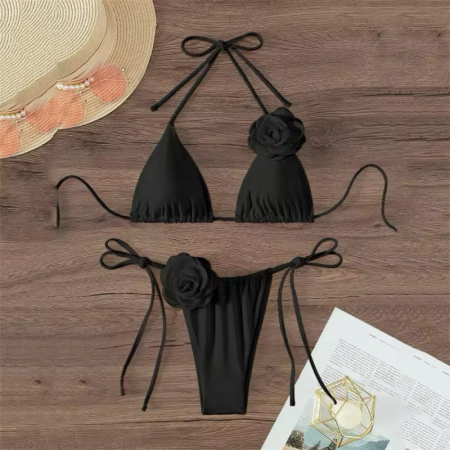 Costum de baie 2 piese negru REY FLOWER [4]