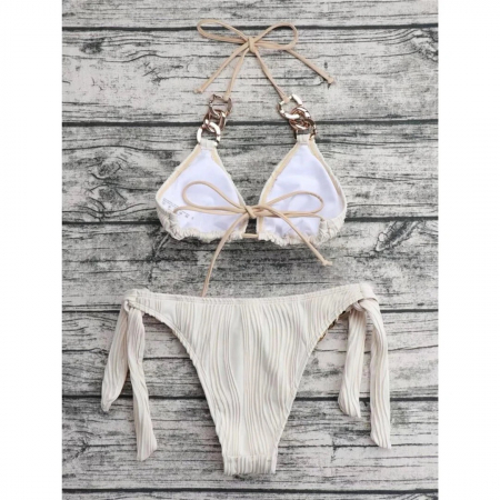Costum de baie 2 piese ridat bej Jessie [6]