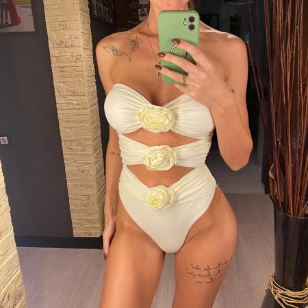 Costum de baie 3 piese ivoire Anne [8]