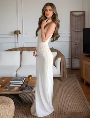 Rochie lunga bej Valery [1]