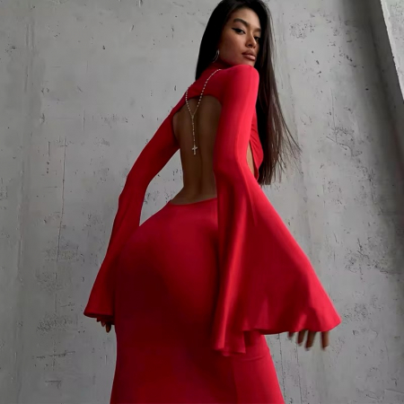 Rochie lunga de seara rosie Ruby [1]