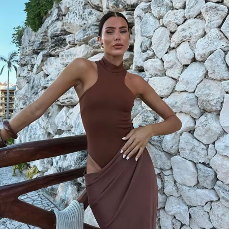 Rochie lunga maro Valery [1]