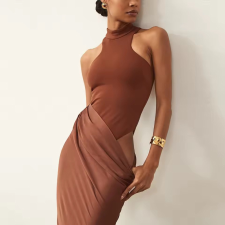 Rochie lunga maro Valery [3]