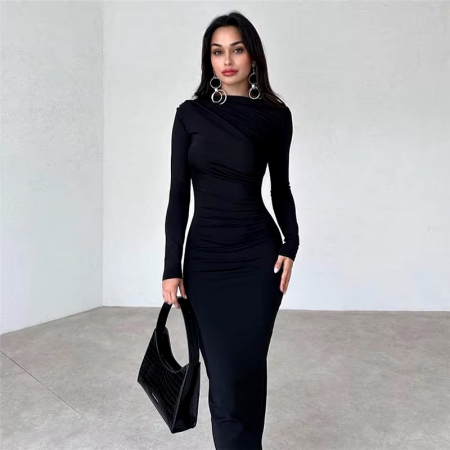 Rochie midi mulata neagra Gloria [3]