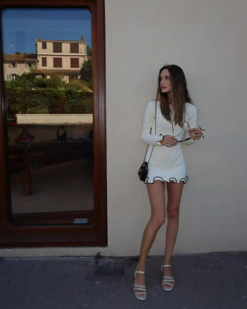 Rochie mini alba tricotata Camille [4]