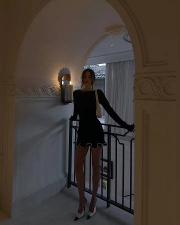 Rochie mini neagra tricotata Camille [4]