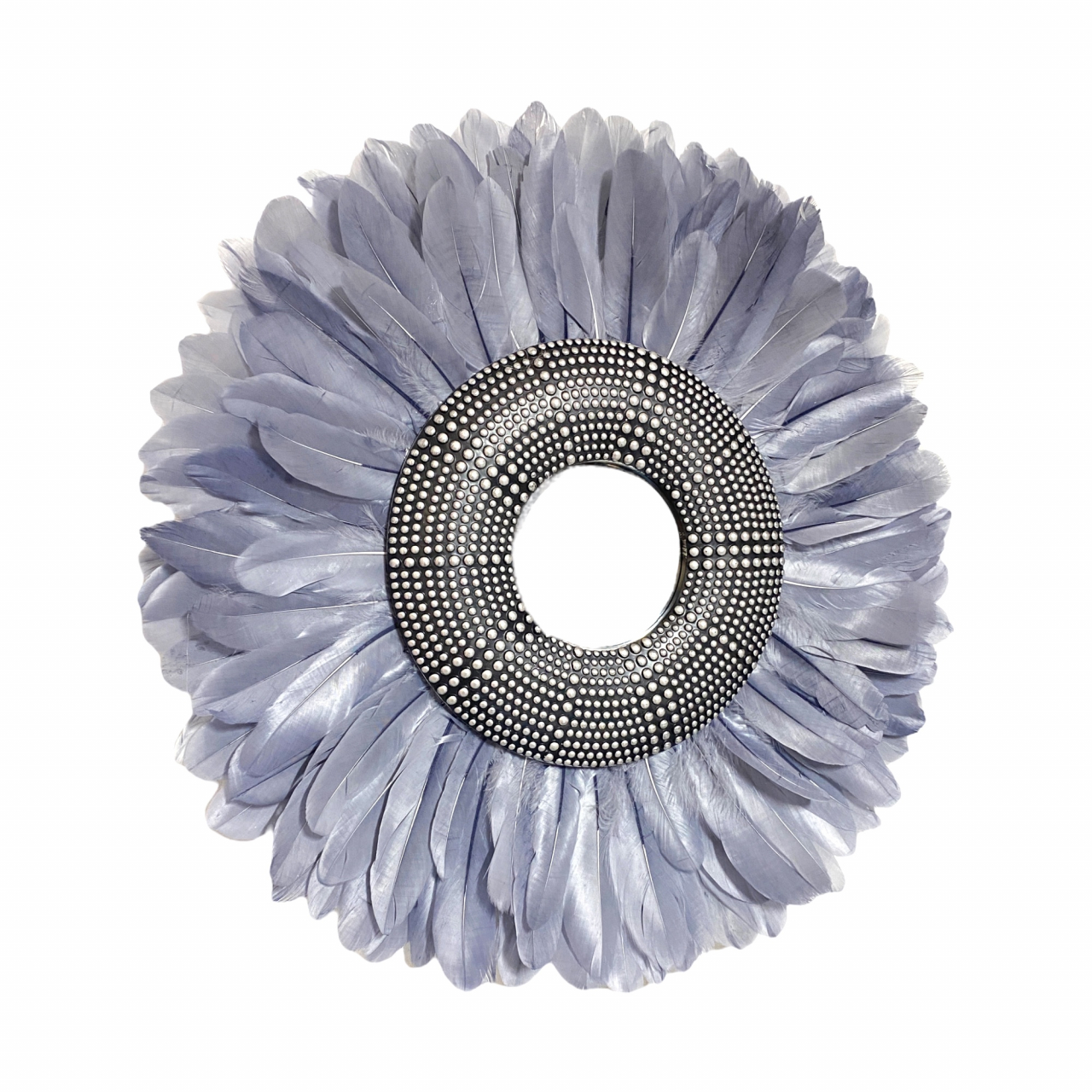 Oglinda decorativa de perete cu pene gri GRESY, 50 cm [2]